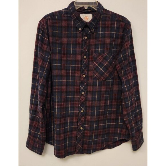 Cloudveil Flannel Shirt Blue Purple Plaid Long Sleeve Soft Mens Medium EUC - Picture 5 of 13